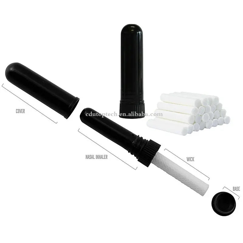 Black White Color Blank Nasal Inhaler Sticks Essential Oil Aromatherapy Nasal Inhaler Tube Empty Blank Nasal Inhaler Packaging