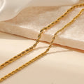 Yiwu Srui New 3mm/4mm Twist Chain Necklace 18K Gold Plated Silver Rose Gold Stainless Steel Necklace for Hip Hop Rock and Roll