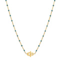 Stainless Steel Delicas Seed Beads Hamsa Hand Pendant Necklaces for Women Turkish Evil Eye Jewelry Bohemian Wedding Party Choker