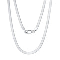RINNTIN SC35 Trendy 925 Sterling Silver Chain Link Hip Hop Jewelry Italian 3mm Flat Herringbone Chain Necklace for Men Women