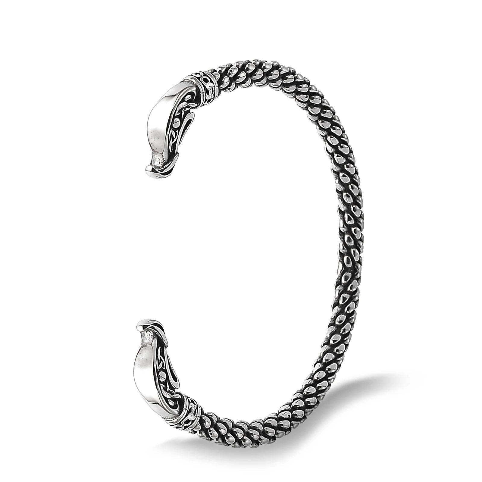 316L Stainless Steel Mens Arm Ring Norse Raven Bangle Bracelet Viking Jewelry