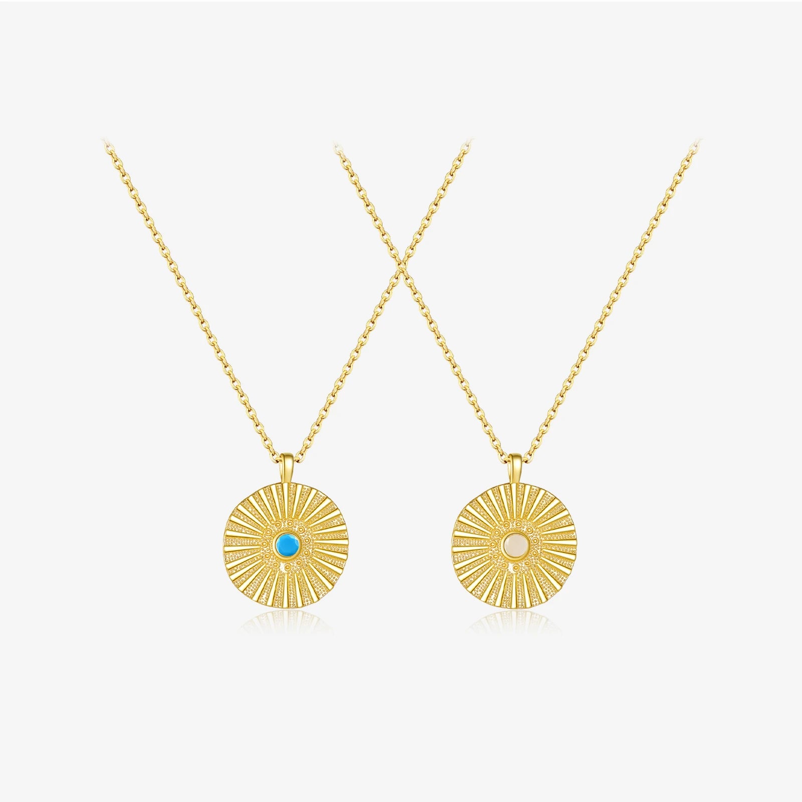 FUAMAY 925 Sterling Silver Women's Fine Necklace 20mm Turquoise Large Coin Pendant Chokers Necklaces
