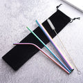 Reusable Mental Straws Set of 5 Colorful Favor Bar Accessory Stainless Steel Eco Friendly Metal Drinking Straw Party
