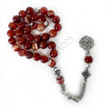 Wholesale Quality Tasbih Rosary Necklace and Bracelet Set Long Prayer Beads with Gold Plated Agate Main Stone Religious Style