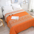 Orange Digital Printing Bedspread Thicken Bed Sheets Double Sides Use Cotton Yarn Bed Linen ODM/OEM Bedding Blanket Bedspread