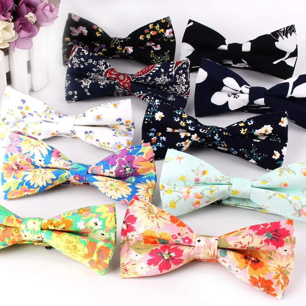 Cotton Bow Ties Wholesale Mens Fashion Floral Adjustable Pre-tied Bowtie Fashion Flower Blouse Bow Knot Butterfly for Women