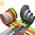 Rainbow Reflective Ribbon Printed Stripe Webbing Rope 10mm Intermediate Colour Silver Blue Elastic Reflective Cotton Ribbon Tape
