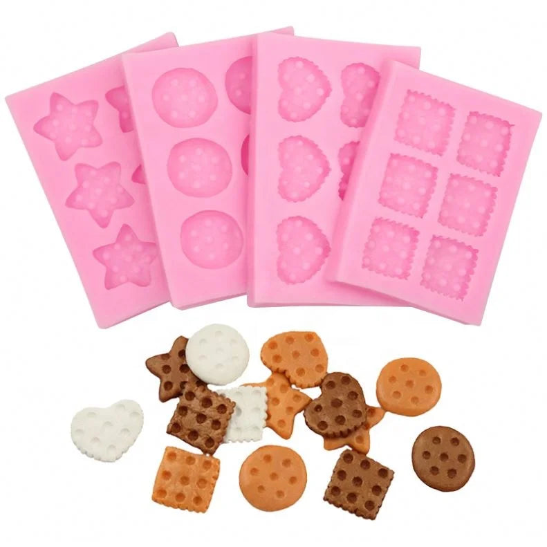 Factory Stock Wholesale Biscuit Series DIY Cake Decoration Mold Silicone Chocolate Mold