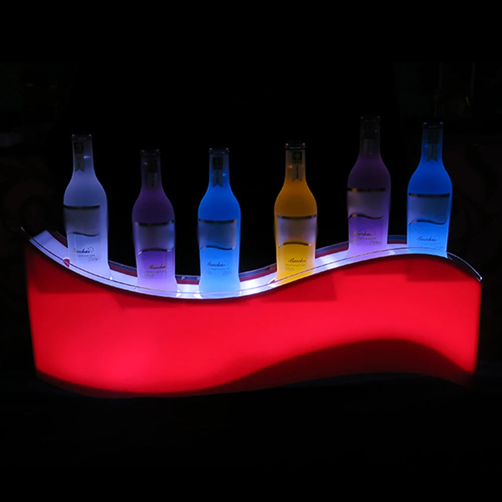 Custom Led Light Bottle Holder Bar Shelf Bar Liquor Bottle Stand Led Acrylic Wine Bottle Nightclub