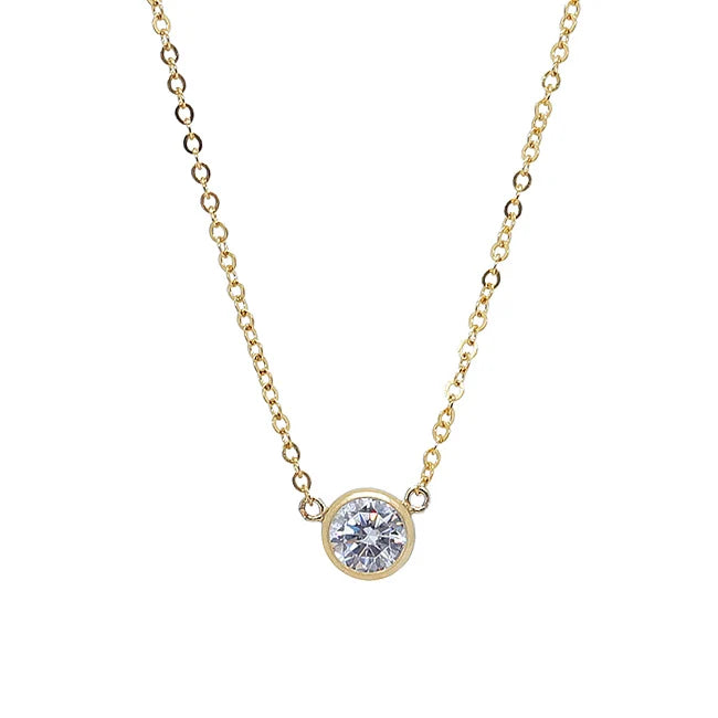 Personalized Jewelry 14K Gold Gilled Necklace Gold Chain Necklace Zircon Pendant for Women