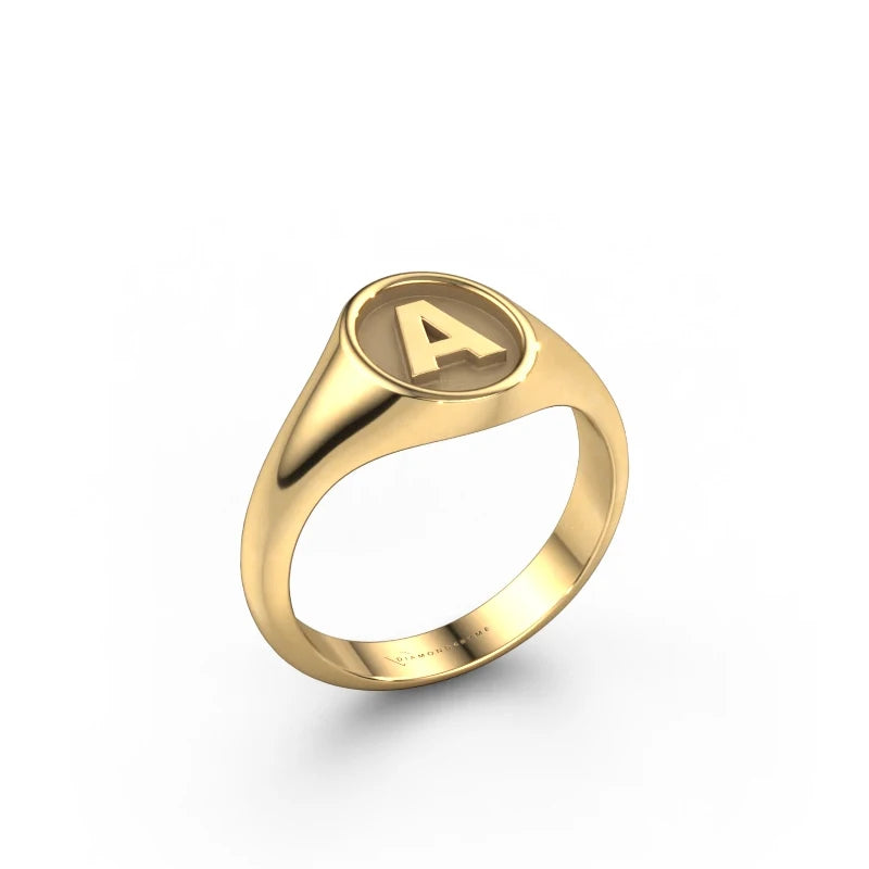 Custom Letter Ring Gold Plated Personalized Simple Jewelry Men's 925 Sterling Silver Ring Engraved Signet Ring for Man