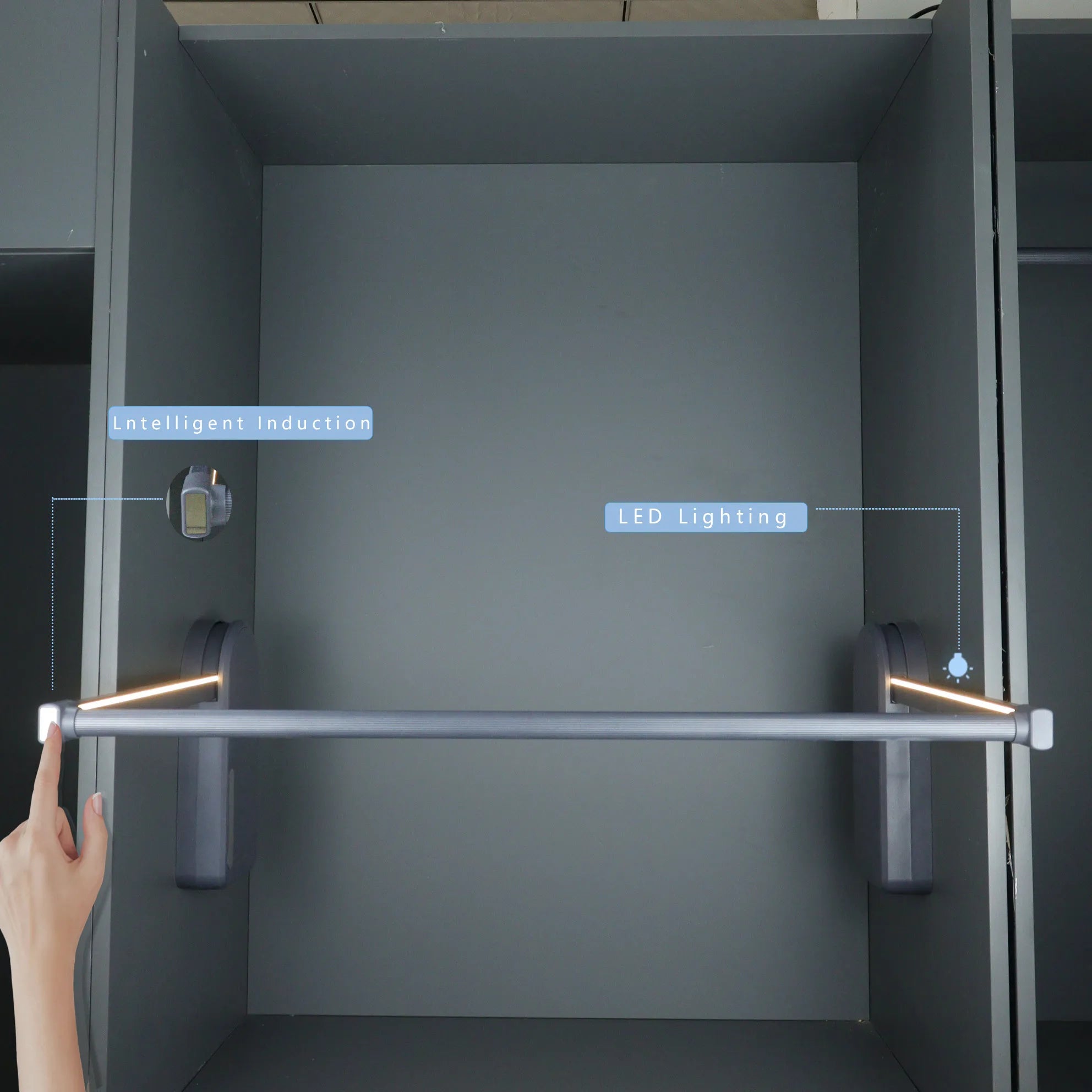 Hot Selling Wardrobe Lift Closet Rod Electric Powered Hanger Lift Electric Wardrobe Lift Bedroom Wardrobe