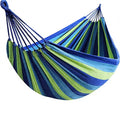 For Portable Anti Roll Balance Beam Blue Stripe Hanging Hammock with Stand for Camping Hiking
