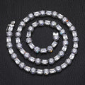 TOP ICY Hip Hop Jewelry Baguette Diamond Tennis Necklace Iced Out Square Cluster Cubic Zirconia Tennis Chain