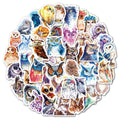 50PCS Watercolour pet cat decals for cat villa bottle computer notebook Christmas deer