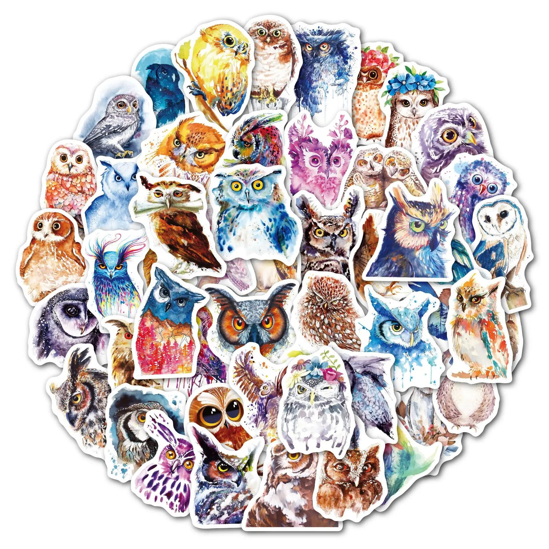 50PCS Watercolour pet cat decals for cat villa bottle computer notebook Christmas deer