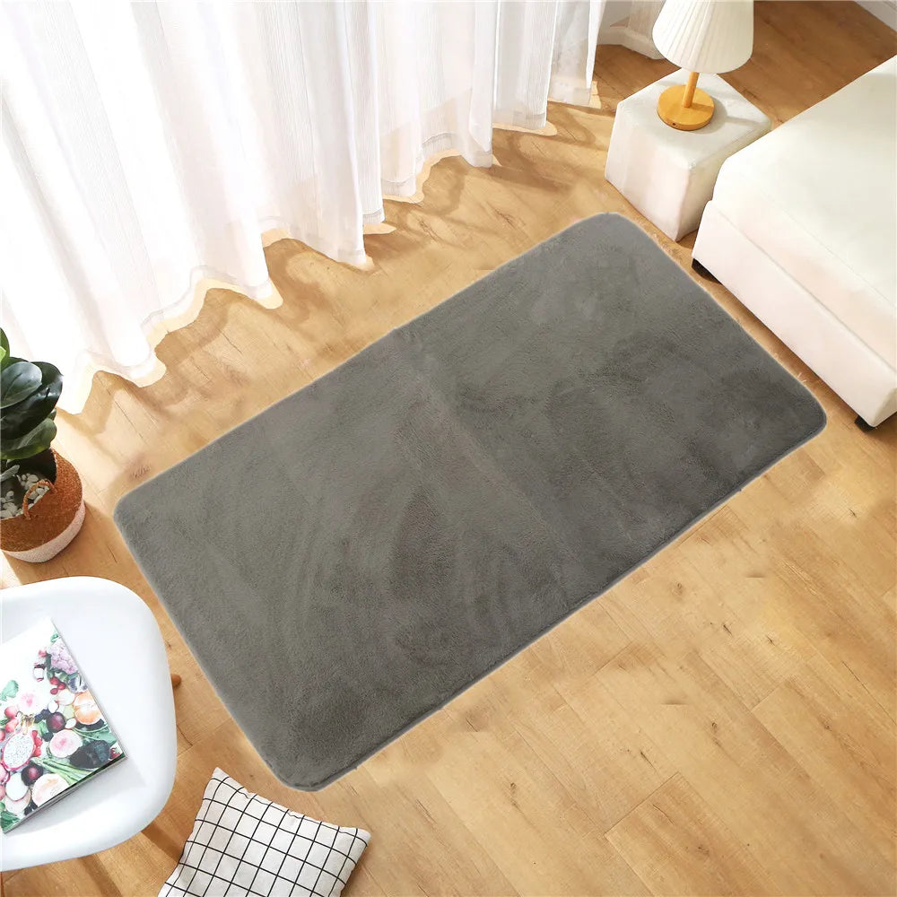 Customized Color Size Luxury Non-slip Rabbit Fur Area Rugs Faux Rabbit Fur Floor Carpet for Living Room Bedroom Office Hotel
