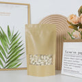 Wholesale Brown Kraft Paper Bags Self-Sealing Zip Lock Design Food Grade Stand-Up Packaging for Sugar Ziplock Bags