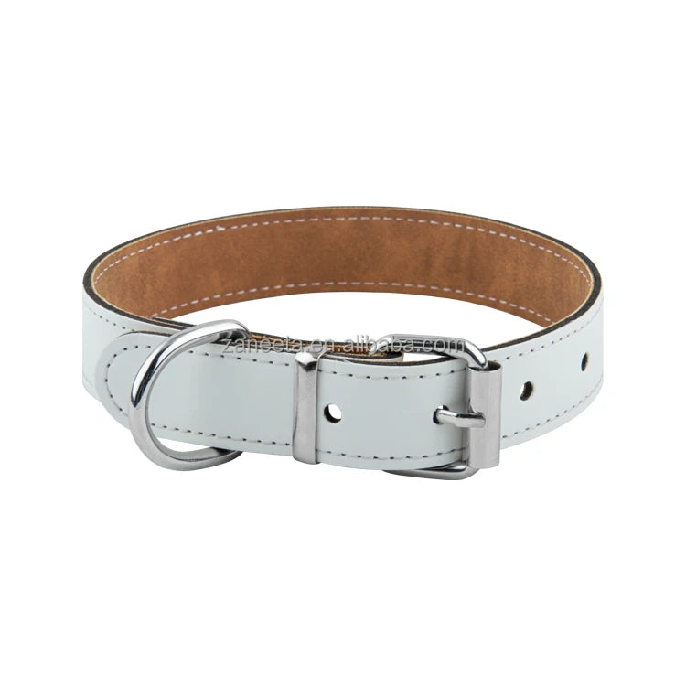 Custom Logo Printing Pet Collar Sublimation PU Leather Adjustable Pet Collars & Leashes