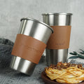 Single Wall Customized Logo Stackable Single Wall Metal Drinking Water 304 Stainless Steel Pint Cups for Bar Beer