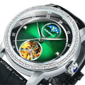 For FORSINING FSG8275M3 Men's Automatic Mechanical Moon Phase Watch Original Design Luxury Leather Sporty Flywheel for Fashion