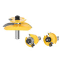 3pcs 12mm 1/2" Shank Round Over Rail & Stile Cove Panel Raiser Router Bit Set Tenon Cutter Milling Cutter for Wood