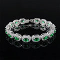 New Fashion Green Emerald Bracelet Ring Earring Sets Fashion 3 Pcs/Set Green Gemstone Jewelry Set Women