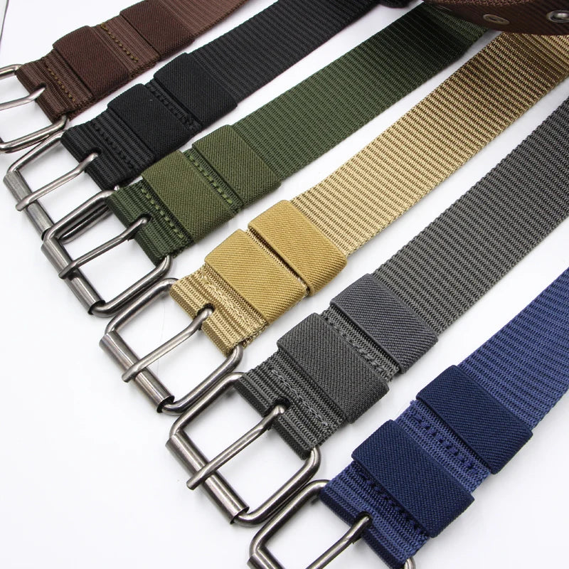 Men's Casual Nylon Waist Belt with Alloy for Buckle New Outdoor Sports and Leisure Canvas Fabric Wholesale Belts
