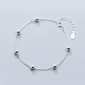 925 Sterling Silver 4mm Round Ball Shape Hand Charm Bracelets Fashion Jewelry for Women