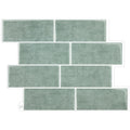 11.56*8.38 Inch Light Green Marble Subway Peel and Stick Wall Tiles Self Adhesive Stick on Kitchen Bathroom