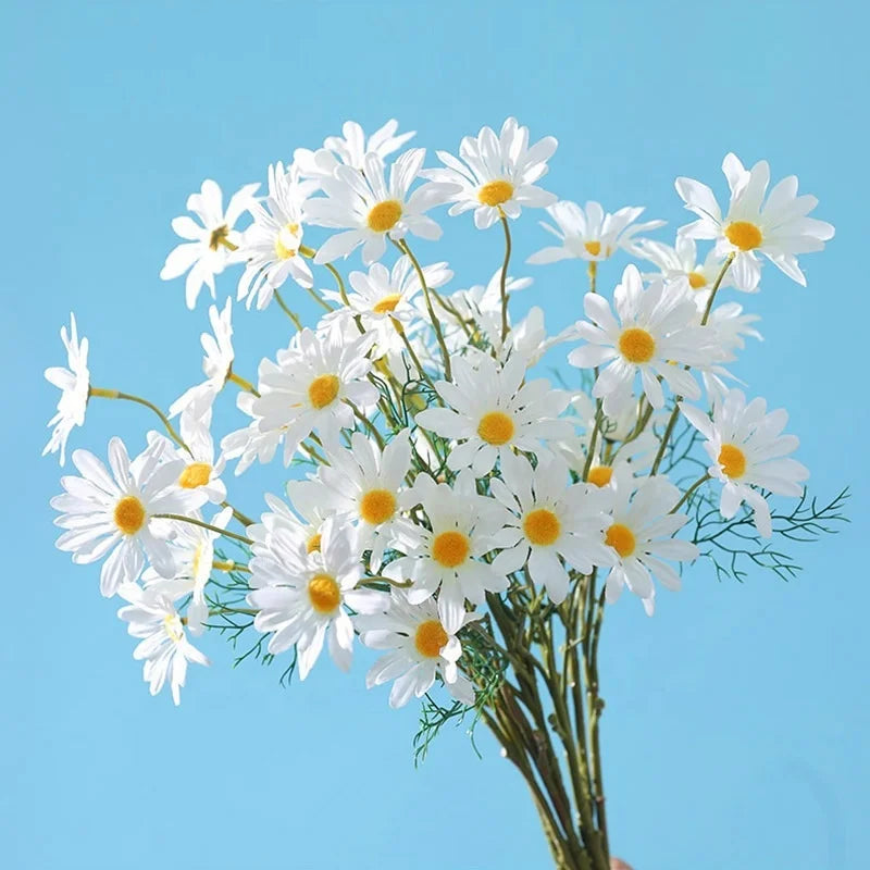 X-O009 Hot Sale Daisy Flower Wedding Home Decoration Daisy Flower Silk Chrysanthemum Artificial Flowers Bouquets