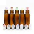 5ml/8ml/10ml/15ml Gemstone Perfume Amber Round Screen Printed Roller Glass Bottle Essential Oil Mini Refillable Roll on Bottle