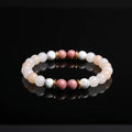 8mm Wholesale Natural Gemstone Bracelet Howlite Rhodonite Beads Golden Copper Spacer Jewelry Elastic Bracelet