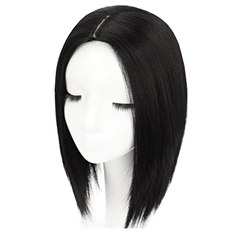 14inch Synthetic Fiber Parted in the Middle Hair Replacement Natural Straight Female Hair Topper Clips