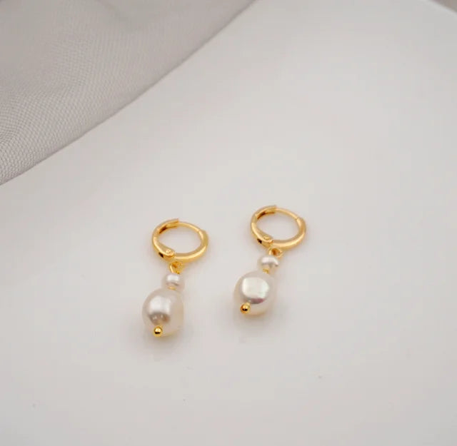 Minimalist Pearl Earrings Real Freshwater Pearl Pendant Earrings Pearl Jewelry Bridal Earrings Dainty Jewelry for Women