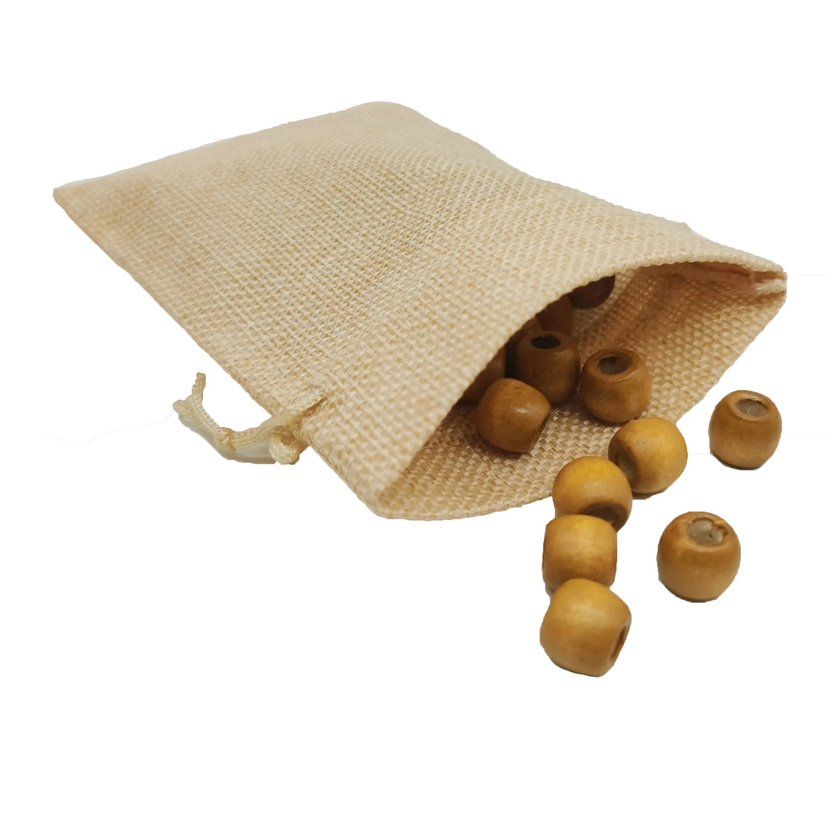 Wholesale Drawstring Burlap Bag Beige Jute Burlap Linen Pouch Blank Gift Bag In-stock Small Dice Packaging Storage Pouch