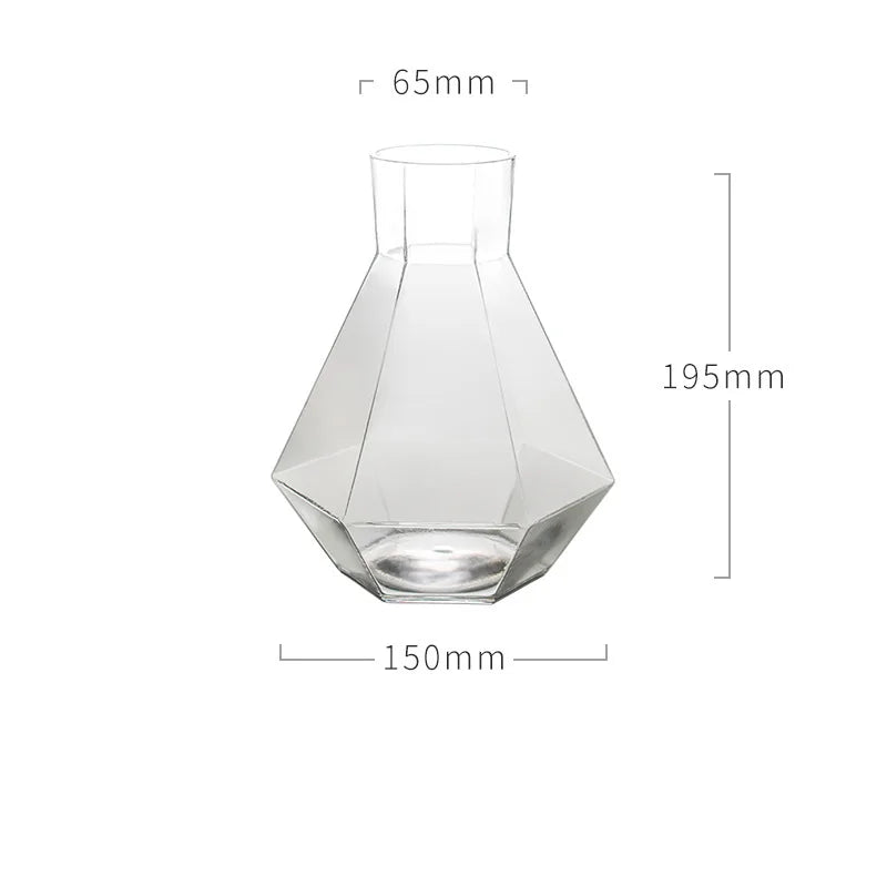 Hot Sale  850ml clear  Fashioned Hexagonal Glass Jug Glass Water Bottle