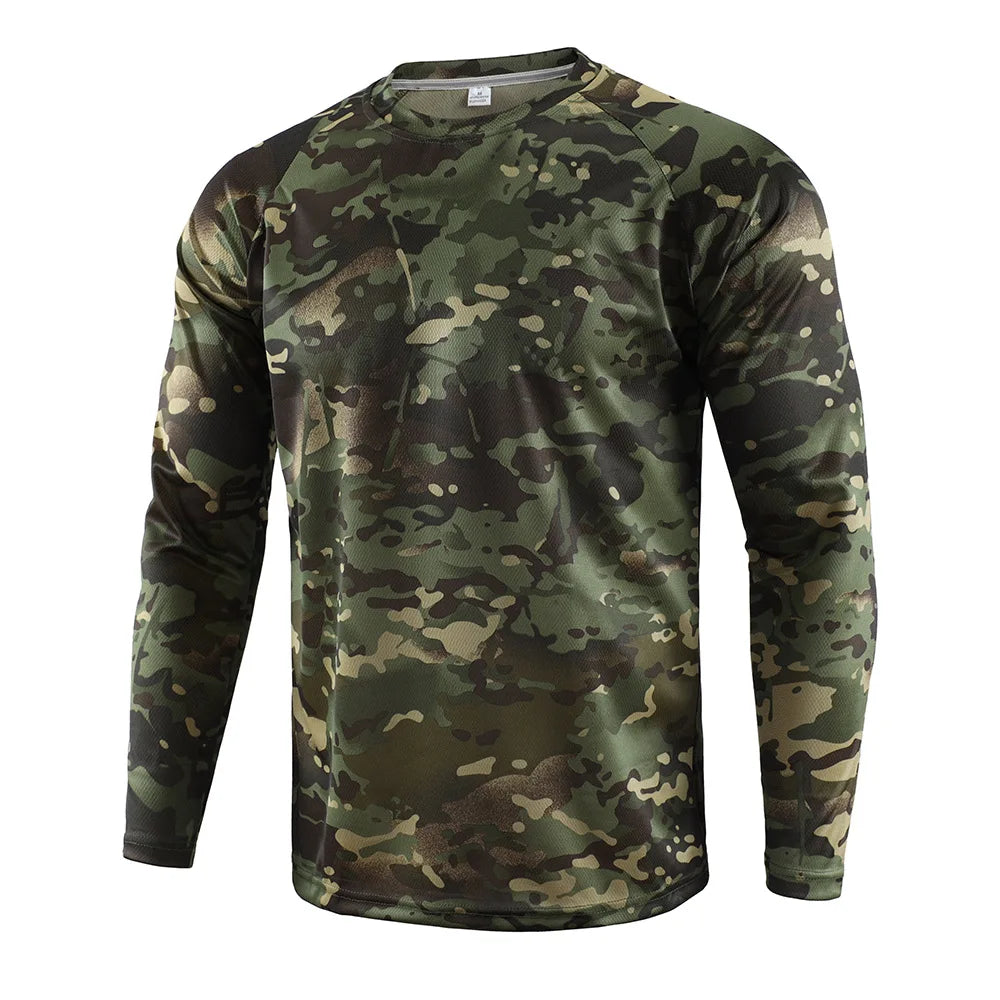 Hunting Fishing Quick Dry Summer Shirt Long Sleeve Gear Shirts Camouflage Deer Marino Wool Fit T-Shirts Upland