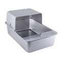 Factory Direct Large Stainless Steel Cat Litter Basin Foreign Trade High Fence Anti-splash Semi-Closed Cat Toilet