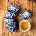 Blue and White Porcelain Teacup Master Cup Small Ceramic  Personal Cup Vintage Kung Fu Tea Cup Gift Box