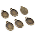 10x14mm Inner Size Antique Silver Plated Bronze One Loop Style Cameo Cabochon Base Setting Pendant Necklace Findings