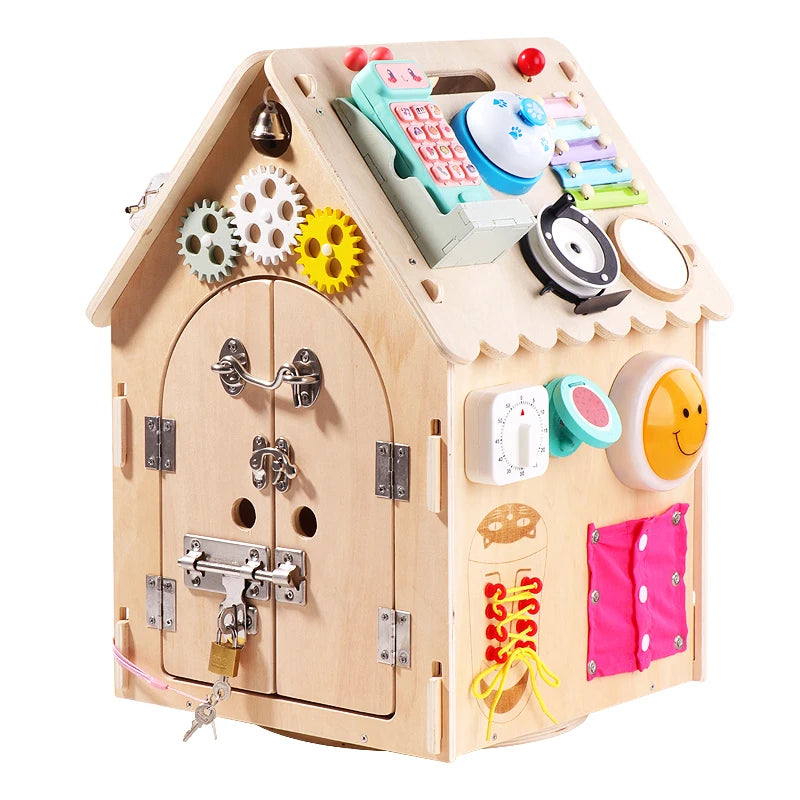 New Arrival Funny Wooden Busy House Kids Sensory Toys Children Montessori Educational Toy
