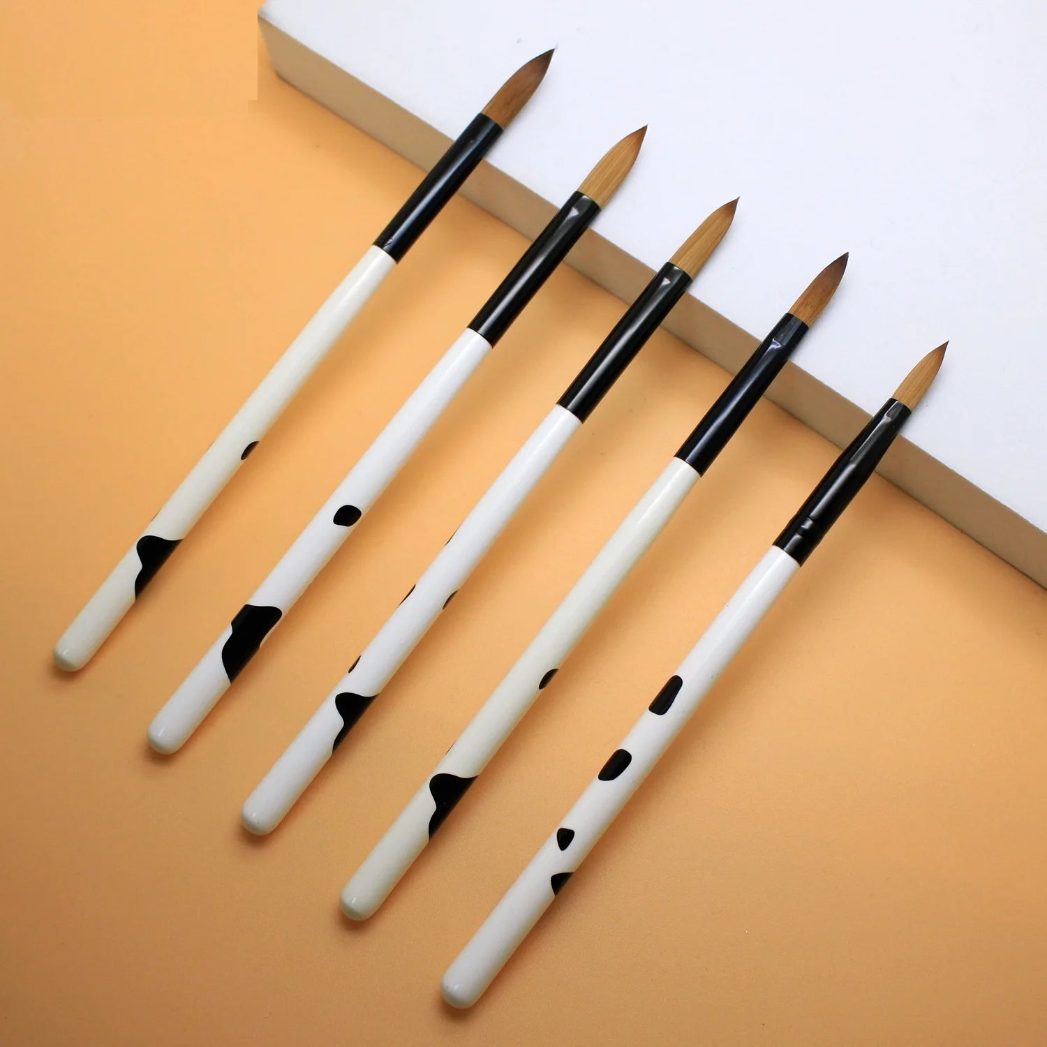 Top Quality White Wooden Handle 100% Pure Kolinsky Nail Brush Popular Size 6 8 10 12 14 Nail Acrylic Brushes for Manicure Art