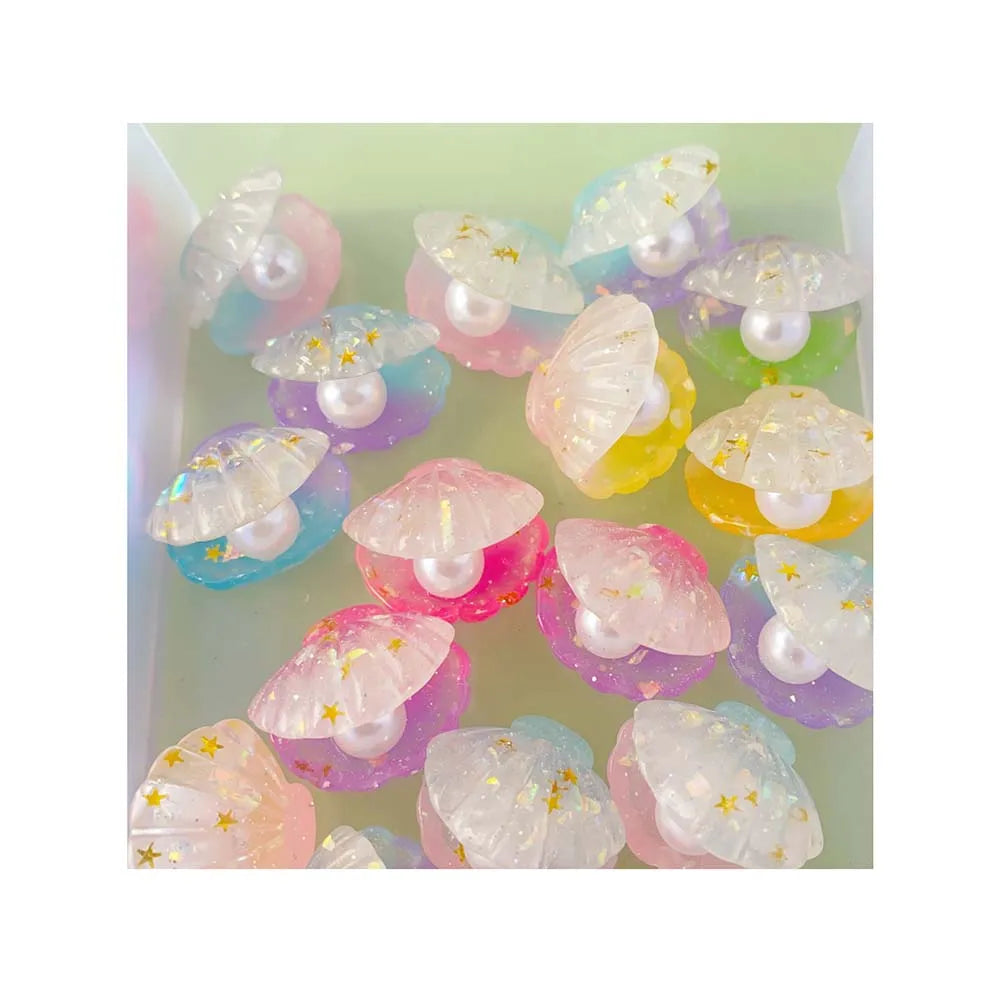Resin Beads for Hair Accessory Customization 3D Sea Shell Resin Charms Luminous Slime Toys Scrapbooking Items