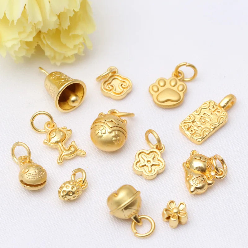 Hot Selling 5pcs Ancient Gold Pendant Hand String Separated Scattered Beadsfor DIY Jewelry Materials Necklace  Bracelet