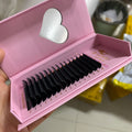 Private Velvet Volume Lash Tray Fluffy Dark Matte Black Cashmere Lash Extensions Trays Custom Logo Lash Extensions Wholesale