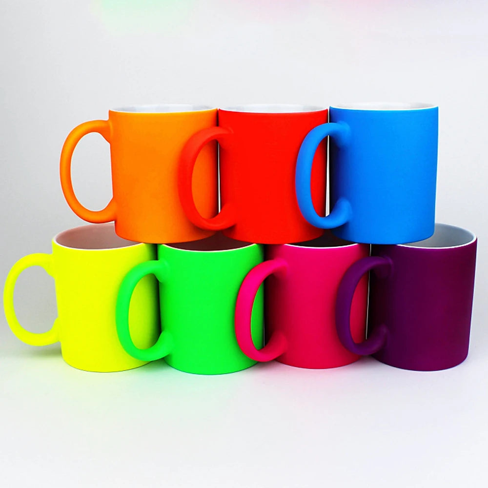 11oz Ceramic Sublimation Fluorescent Blank Mug for Custom Gifts/Home Decoration/Christmas