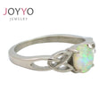 Pretty Prong Setting CZ Stone Stainless Steel Celtic Knot Ring for Women Wedding Jewelry