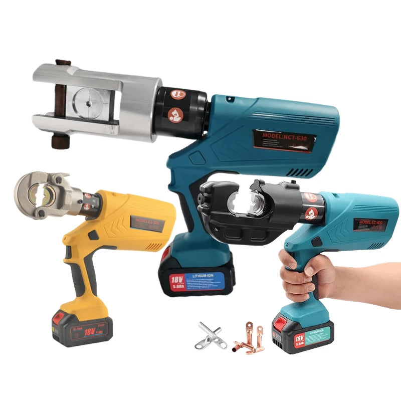 18V EZ-630 Electric Rechargeable Hydraulic Press Tool Kit Portable Cable Nose Terminal Crimping Plier Aluminum/Copper 25-630mmÂ²