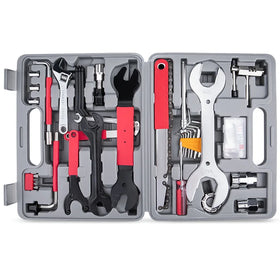ROCES Professional Alloy Steel Black 22-Piece Bicycle Repair Tool Set Combination Bike Tool Box